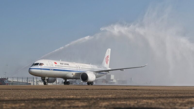 Air_Chinas_C919_jet_with_Chinese_national_flag_debuts_in_Macao_SAR - Namaste Headlines Air China's C919 jet with Chinese national flag debuts in Macao SAR