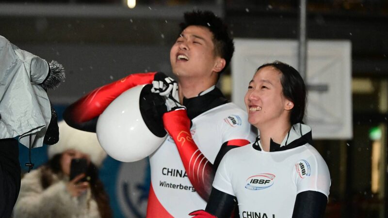 China's Zhao and Lin win skeleton mixed team title in Winterberg
