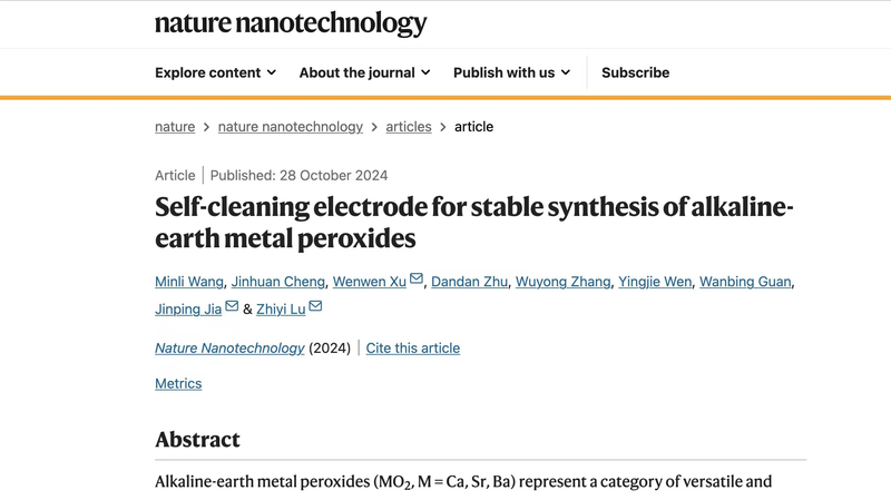 Chinese researchers design self-cleaning electrode