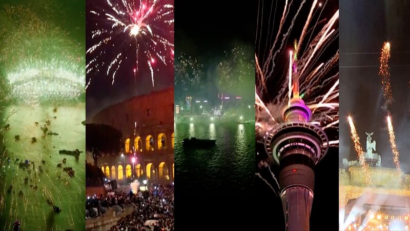 Dazzling fireworks as the world begins to celebrate the New Year video poster