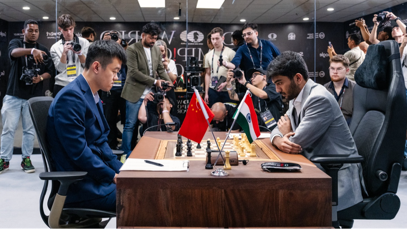 Ding_Liren_defeats_Gukesh_Dommaraju_in_World_Chess_Championship_opener - Namaste Headlines Ding Liren defeats Gukesh Dommaraju in World Chess Championship opener
