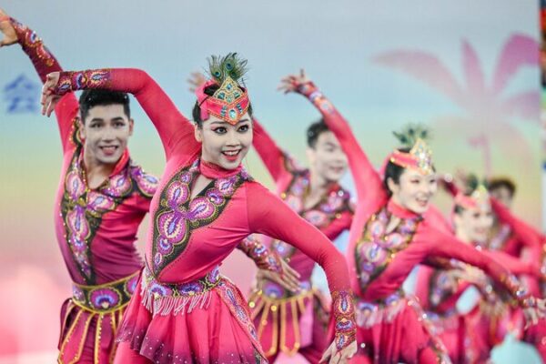 Colorful Ethnic Aerobics Light Up Sanya’s National Games 🎉 Ethnic aerobics event wows spectators during national games in Sanya