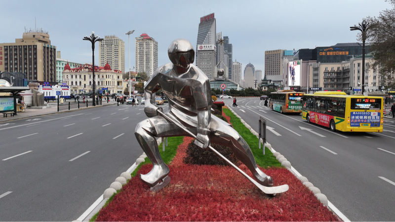 New_stainless_steel_winter_sports_sculptures_herald_Asian_Winter_Games - Namaste Headlines New stainless steel winter sports sculptures herald Asian Winter Games