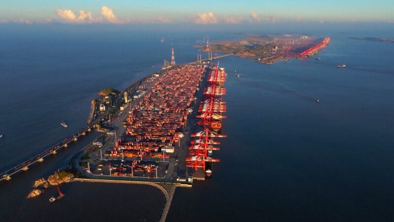 Shanghai_Port_sets_new_record_in_annual_container_throughput_poster - Namaste Headlines Shanghai Port sets new record in annual container throughput video poster
