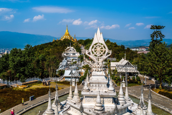 Serene Marvel: Menghuan Silver Pagoda Shimmers in Yunnan Serene_Marvel__Menghuan_Silver_Pagoda_Shimmers_in_Yunnan video poster