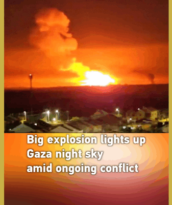 Gaza_Explosion_Lights_Up_Night_Sky_Amid_Tense_Conflict video poster