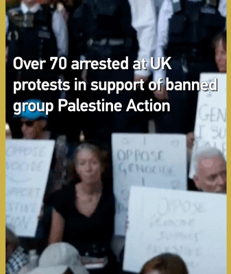 Over 70 Arrested in UK Protests Over Palestine Action Designation Over_70_Arrested_in_UK_Protests_Over_Palestine_Action_Designation video poster