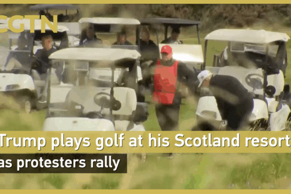 Trump Tees Off in Scotland Amid Protests & Expansion Plans Trump_Tees_Off_in_Scotland_Amid_Protests___Expansion_Plans video poster