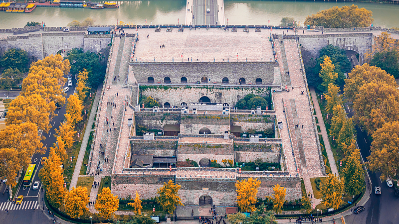 Nanjing_s_Zhonghua_Gate__Scars___Golden_Ginkgo_Renewal