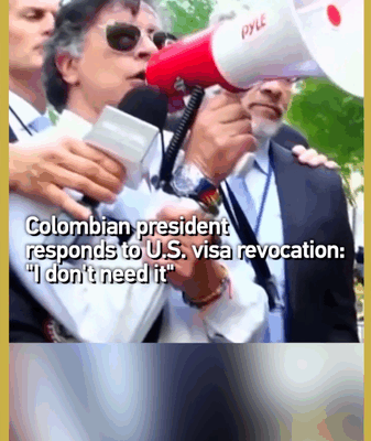 Colombian President Gustavo Petro Claps Back at U.S.: ‘I Don’t Need Your Visa!’ Colombian President Gustavo Petro Claps Back at U.S.: ‘I Don’t Need Your Visa!’ video poster