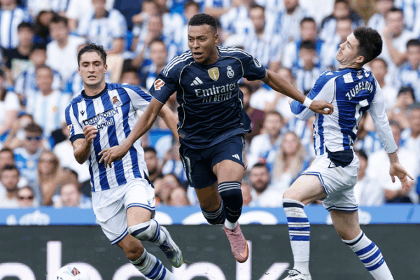 Mbappé’s Goal & Assist Fire Real Madrid to 2-1 Win at Real Sociedad Mbappé’s Goal & Assist Fire Real Madrid to 2-1 Win at Real Sociedad