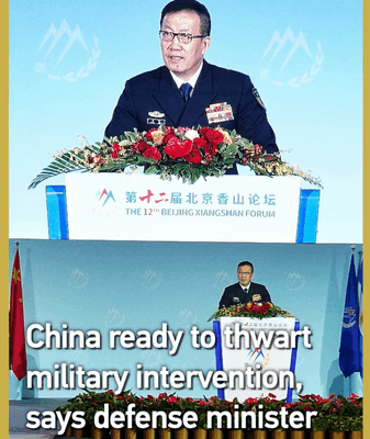 China’s Defense Minister Vows to Stop Any External Military Intervention video poster
