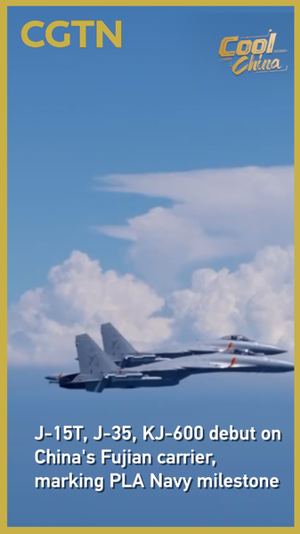 AEY1G9X0TQF3VRNZKQCQ - Namaste Headlines J-15T, J-35 & KJ-600 Take Flight on Fujian with Electromagnetic Catapult 🚀 video poster