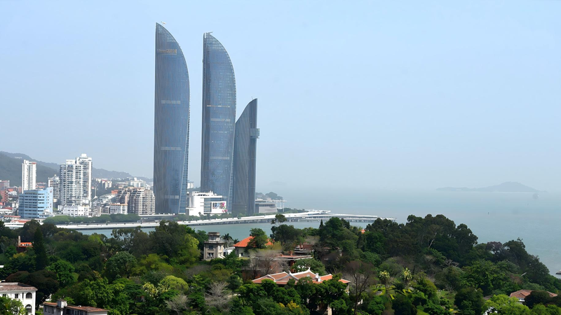Live_Spotlight__Xiamen_s_300m_Sail_Shaped_Twin_Towers_poster - Namaste Headlines Live_Spotlight__Xiamen_s_300m_Sail_Shaped_Twin_Towers video poster