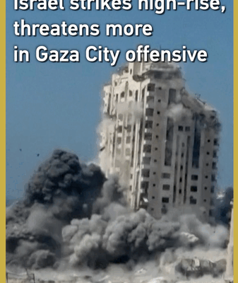 Tensions Rise: Israel Bombs Gaza Tower as Hamas Unveils Hostage Footage Tensions_Rise__Israel_Bombs_Gaza_Tower_as_Hamas_Unveils_Hostage_Footage video poster