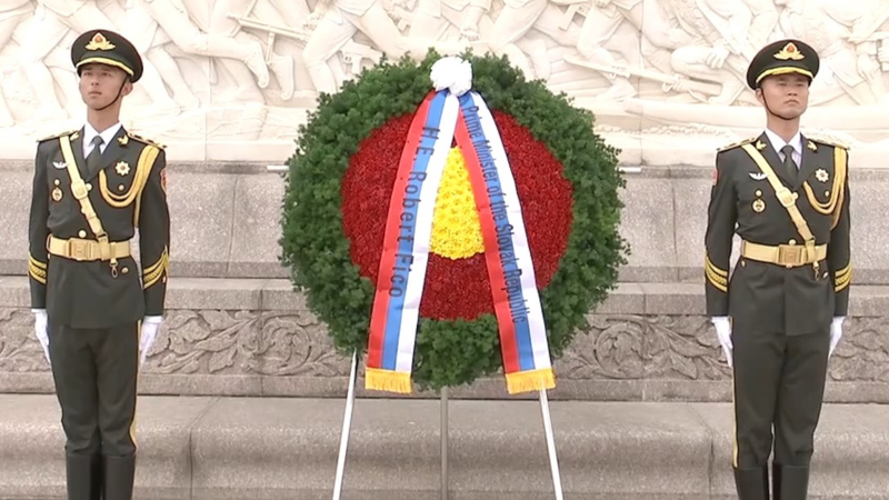 V0JAOLXDVN6QTVTRJ9B2 - Namaste Headlines Slovak PM Robert Fico Pays Tribute at Beijing’s Monument to the People’s Heroes video poster