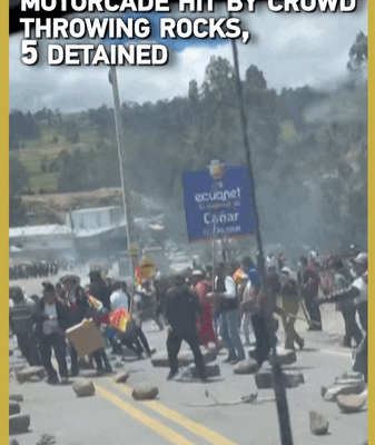 Ecuador President’s Motorcade Attacked in Diesel Subsidy Protests Ecuador President’s Motorcade Attacked in Diesel Subsidy Protests video poster