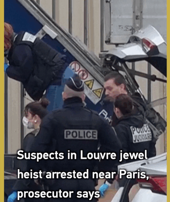 Louvre Heist Suspects Arrested Near Paris Ahead of Escape ✈️💎 video poster