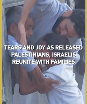 Tears and Cheers as Released Palestinians and Israelis Reunite Tears_and_Cheers_as_Released_Palestinians_and_Israelis_Reunite video poster
