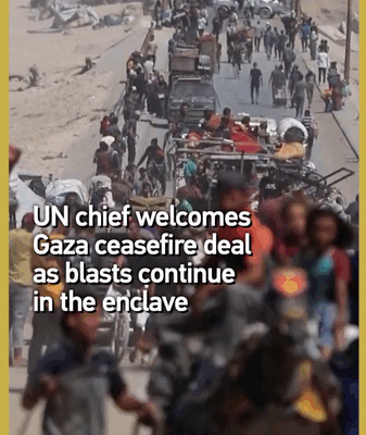 UN Chief Backs Gaza Ceasefire Deal as Blasts Continue UN_Chief_Backs_Gaza_Ceasefire_Deal_as_Blasts_Continue video poster