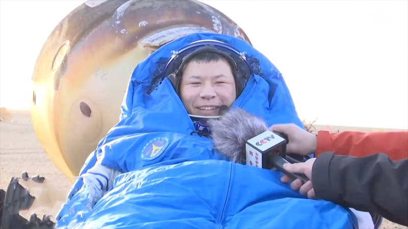 Shenzhou-20’s Third Astronaut Exits Return Capsule video poster