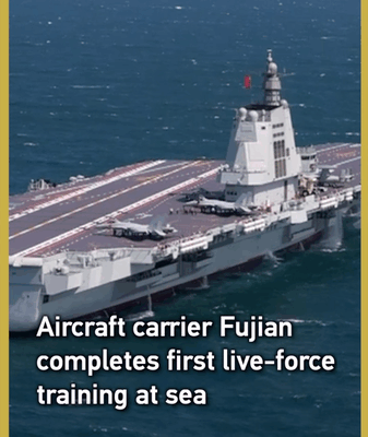 Carrier_Fujian_Completes_First_Live_Force_Training_at_Sea video poster