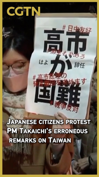 Japanese Citizens Rally Against PM Takaichi’s Taiwan Remarks video poster