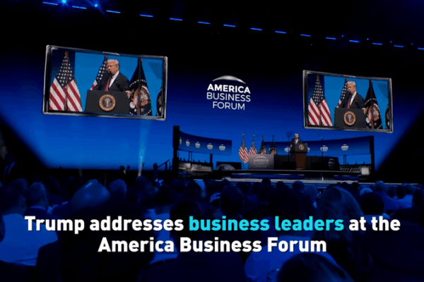 Trump_Addresses_America_Business_Forum_in_Miami_on_Re_Election_Anniversary video poster