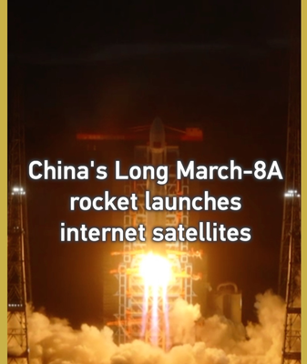 China’s Long March-8A Rocket Lifts Internet Satellites video poster
