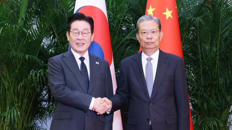 China’s Top Legislator Meets ROK President Lee Jae Myung in Beijing