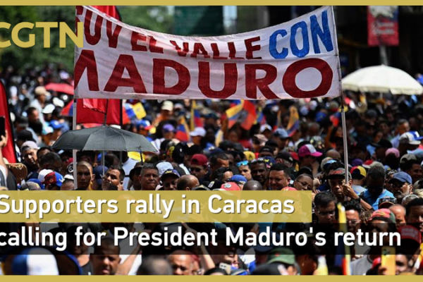 Mass Rally Erupts in Caracas Demanding Maduro’s Return video poster