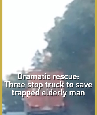 Dramatic_Roadside_Rescue__Motorists_Save_Elderly_Man_from_Under_Truck video poster