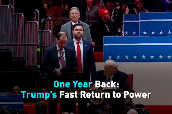 One Year In: Trump’s Fast Return to Power video poster