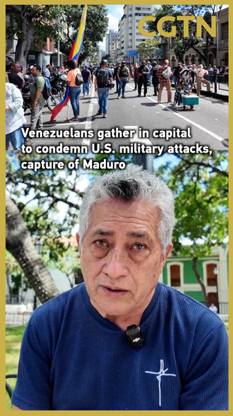 G3E3W96L6NHGE7461E88 - Namaste Headlines Venezuelans Rally in Caracas to Condemn US Airstrikes and Maduro’s Capture video poster