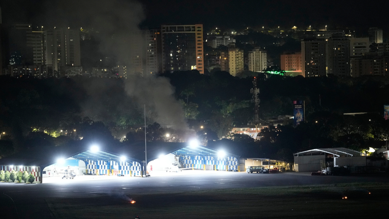 Smoke Fills Caracas’ La Carlota Airport After Explosions video poster